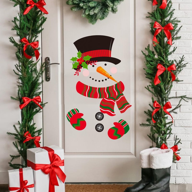 CARALL 2 Sheets Christmas Toilet Stickers Snowman Scarf Toilet Cover Decals Self-Adhesive Toilet Lid Bathroom Wall Sticker for Xmas Winter Party Home Decoration - Image 5